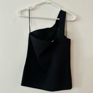 Endless Rose Grey Lab Women’s Black Asymmetrical One-Shoulder Tank Top L New NWT